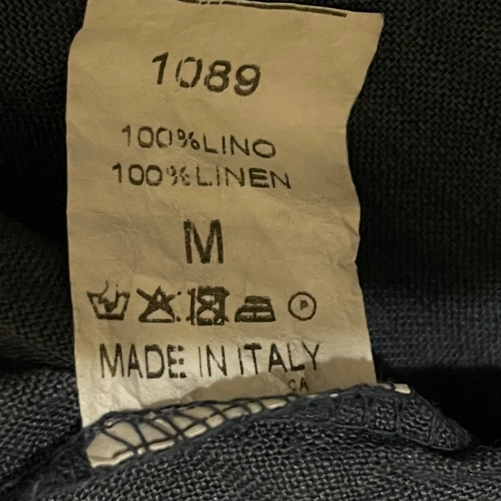 Lungo L'arno 100% Linen Dress Shift Navy - Picture 9 of 9